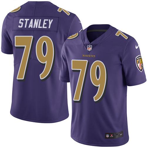 Nike Ravens #79 Ronnie Stanley Purple Men's Stitched NFL Limited Rush Jersey - Click Image to Close